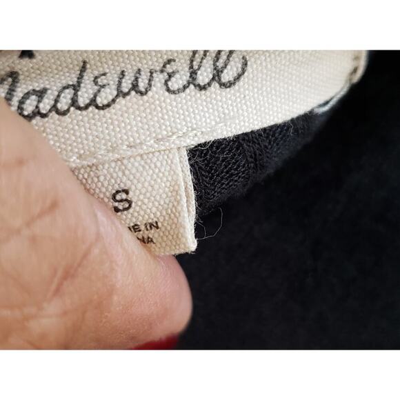 Madewell Top Blouse Women's Small Black Ribbed Long Sleeve Turtle Neck Pullover - Picture 6 of 10